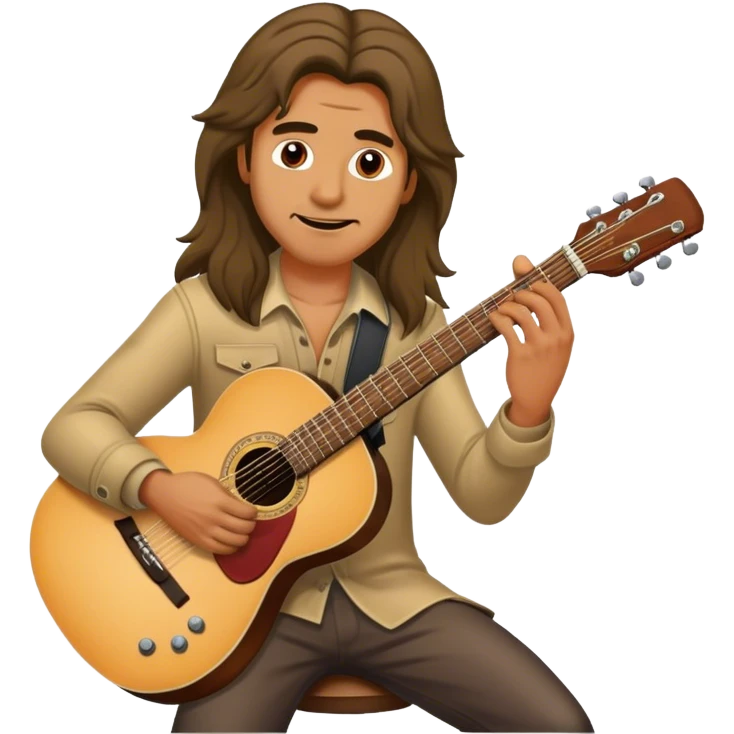 long haired man playing guitar emoji