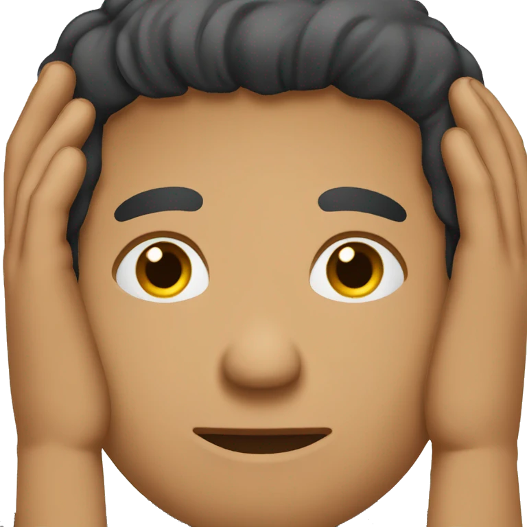 a light-skinned brown man with black straight hair - facepalm emoji