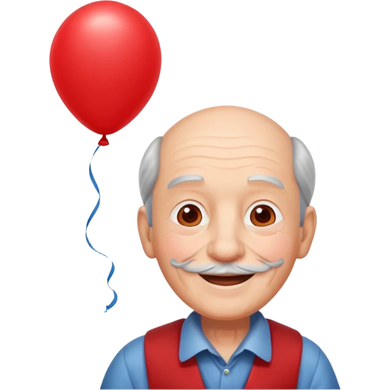 Grandpa floating with balloon emoji