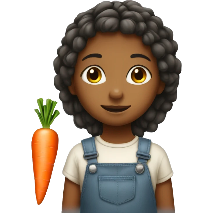 litte girl and carrot emoji