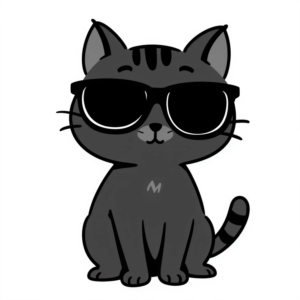 Cute cat wearing stylish sunglasses emoji