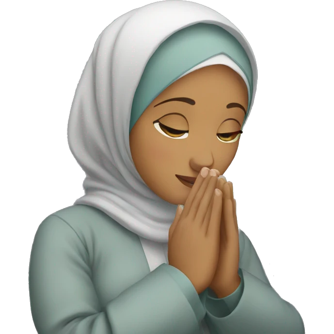 Hijabi woman who pray with her 2 hands emoji