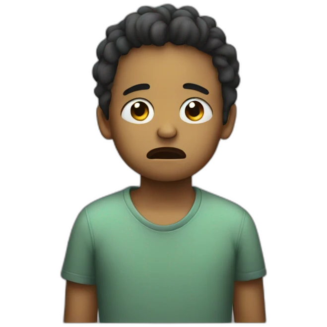 a sad kid crying because his parents is dead emoji
