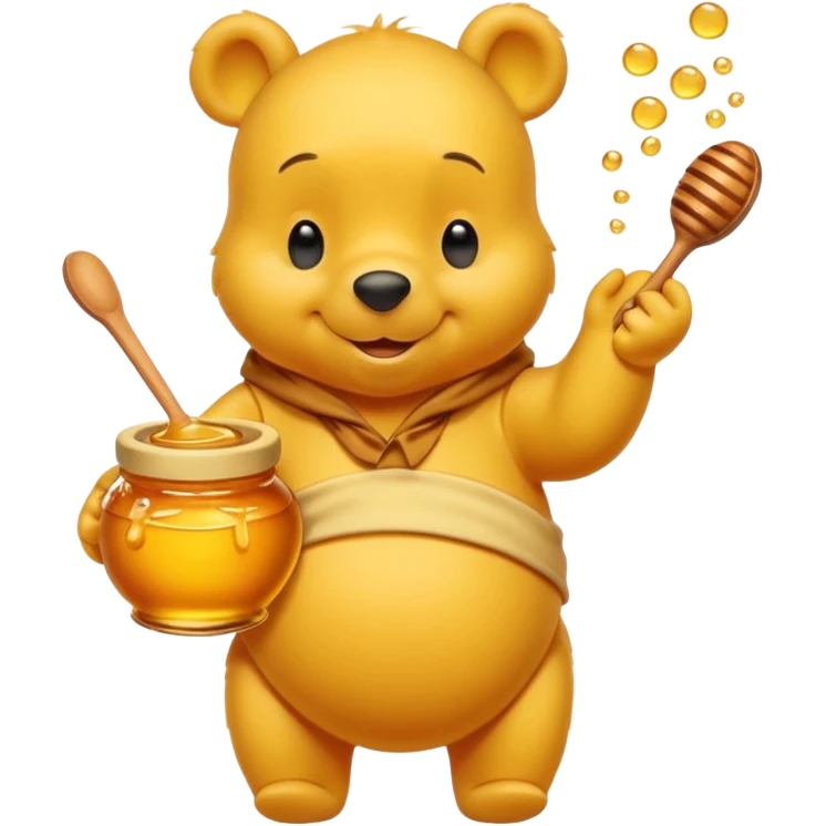 winnie the poo with honey pot emoji