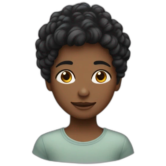 une fille avec des cheuveux noires de couleur de peau blanche qui fait un calin a un garçon qui est son amoureux emoji