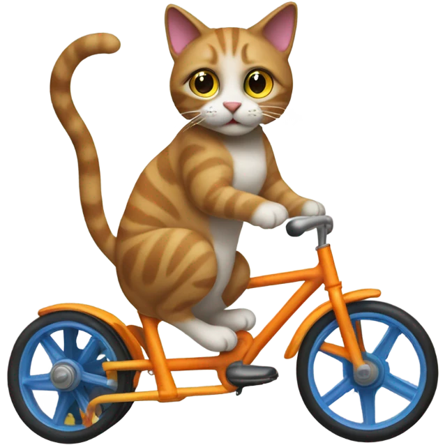 Cat riding a tricycle ￼ emoji