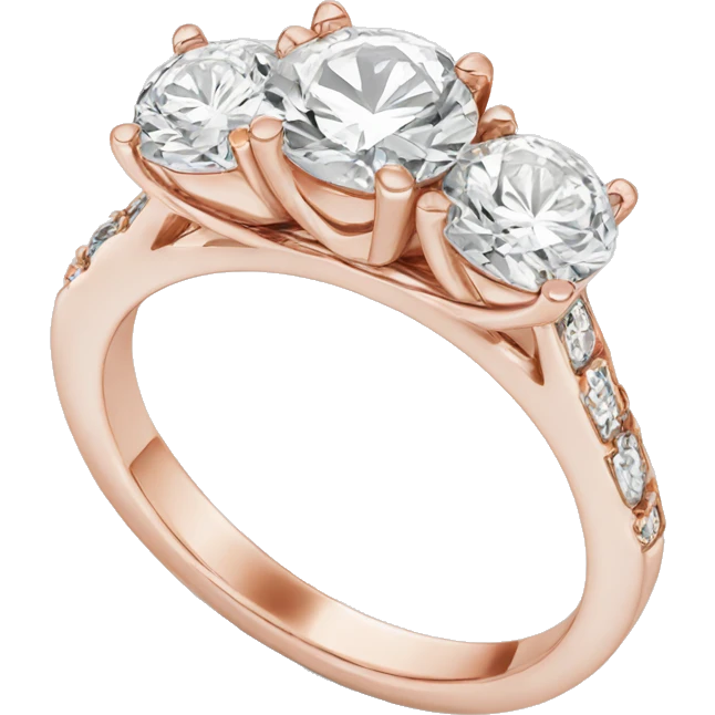 rose Gold three stone engagement ring  emoji
