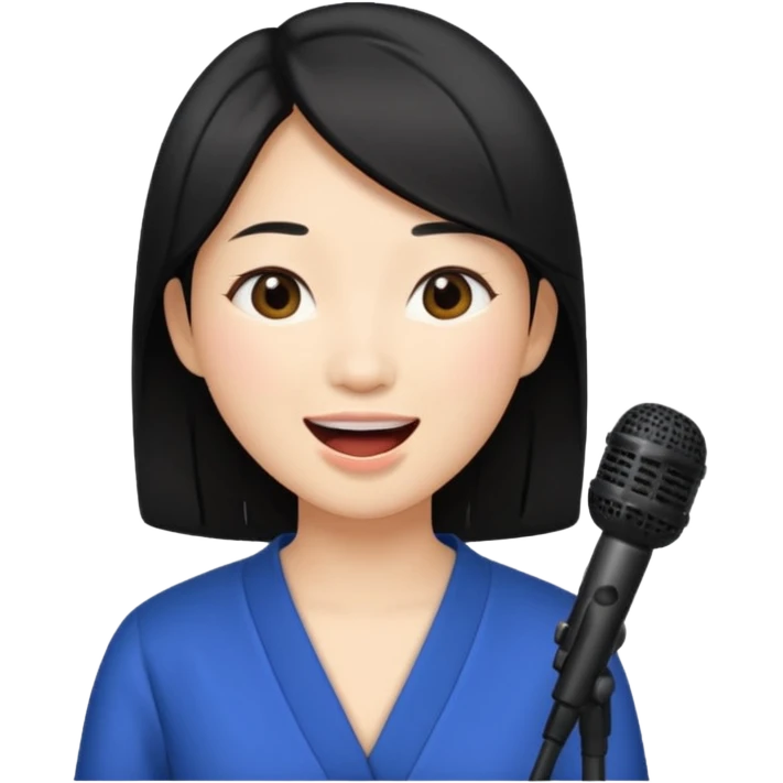 asian woman singing no microphone emoji