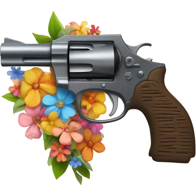 Gun wrapped in flowers  emoji