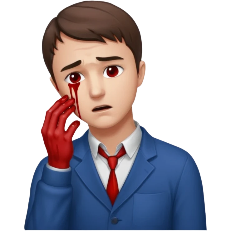 charlie kirk holding his neck with his right hand in pain and add blood  emoji