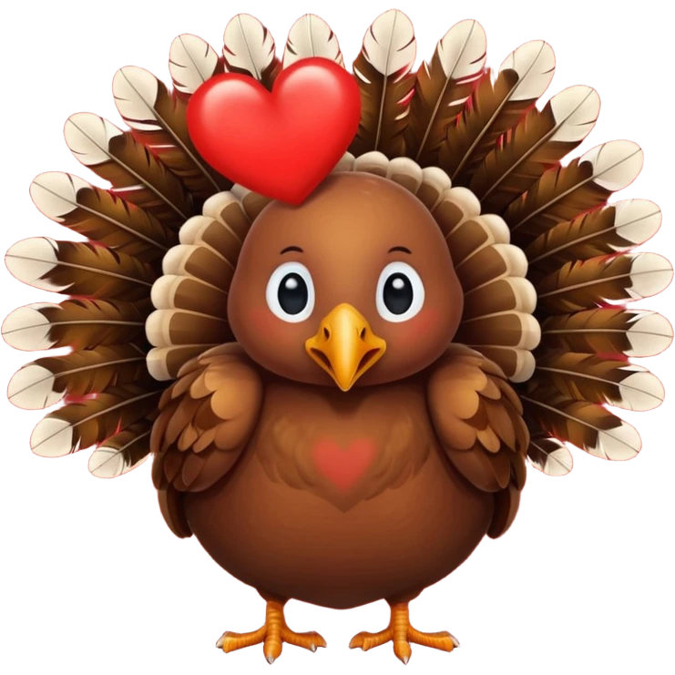 cute turkey heart emoji
