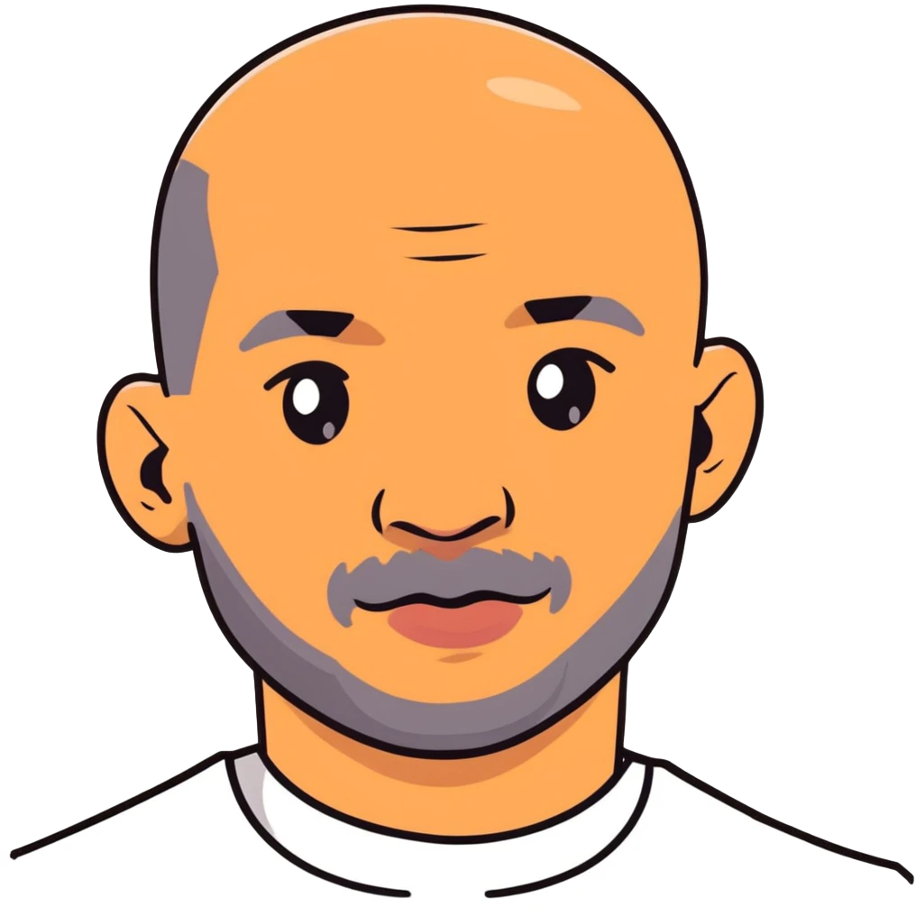 bald black man bald head gray chin hair emoji