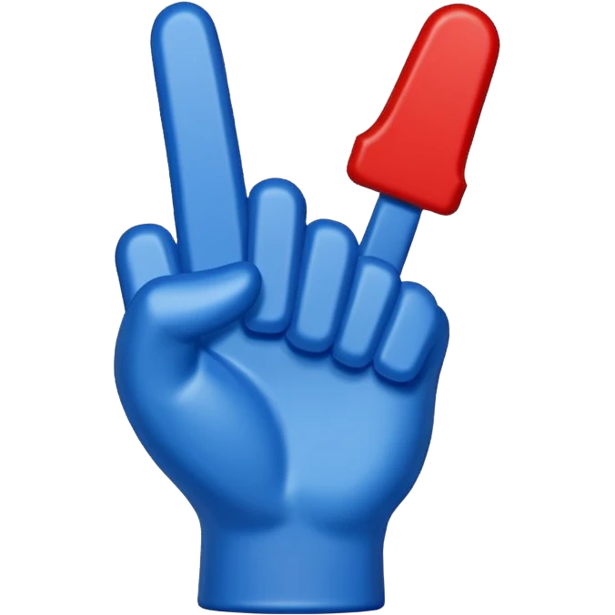 foam finger blue (#00A3E0) and red (#F9423A) emoji