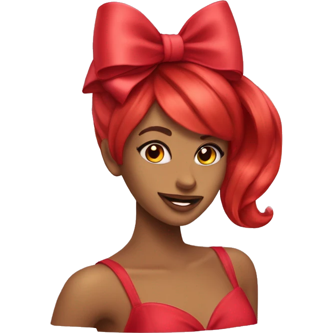 A cherry red coquette bow  emoji