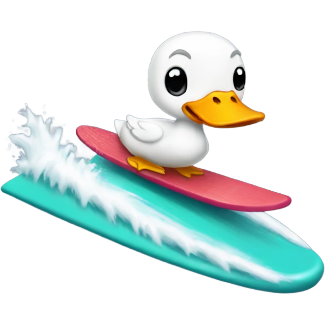 Ducks surf boarding  emoji