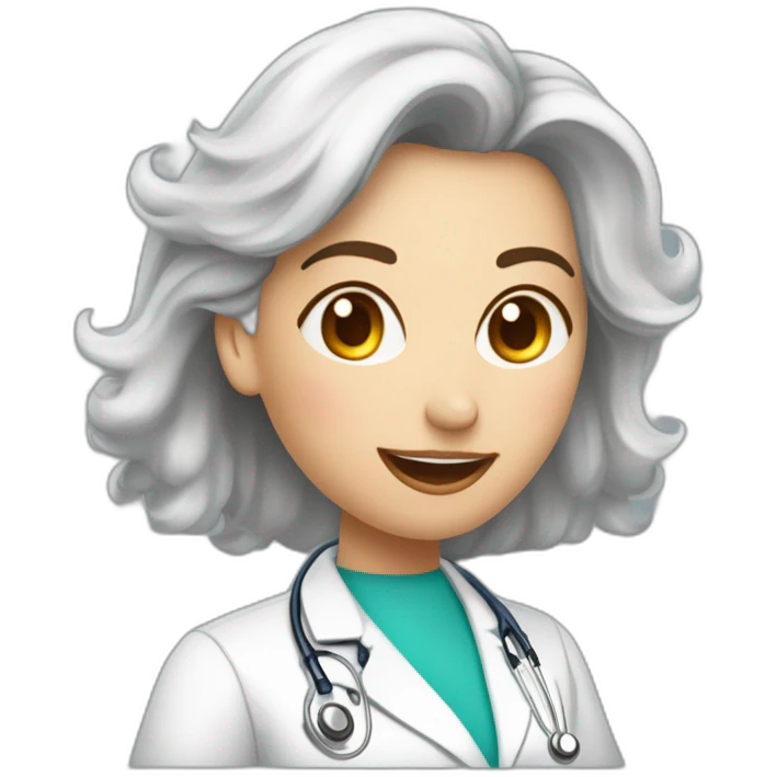 Dessine moi une image humoristique d'un docteur femme en train de faire une piqure à un patient avec une très grosse seringue.  emoji