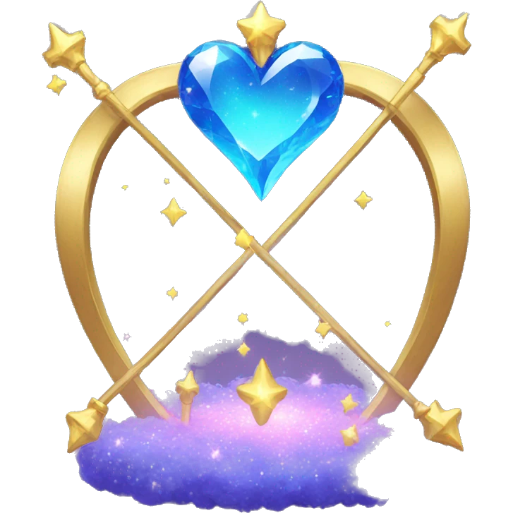 magic sparkling blue heart emoji