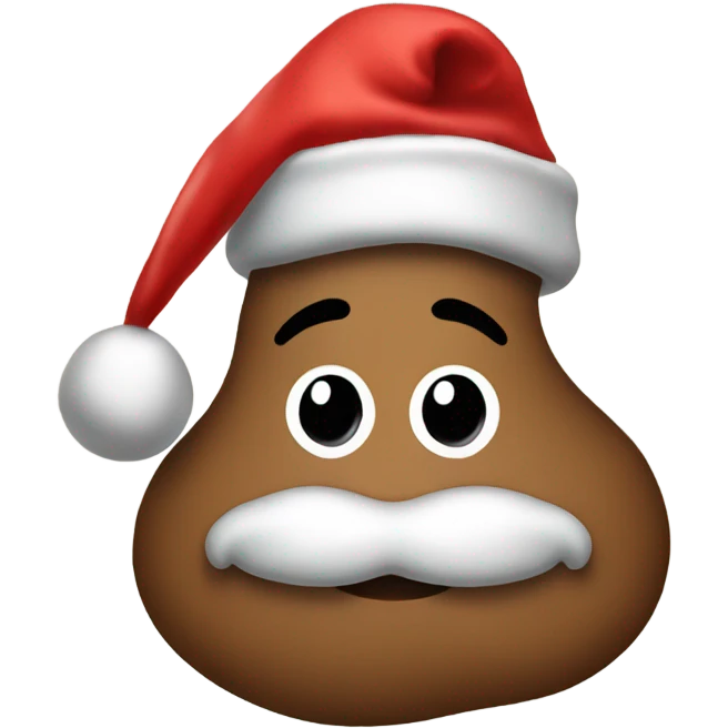Poop emoji with Santa hat emoji