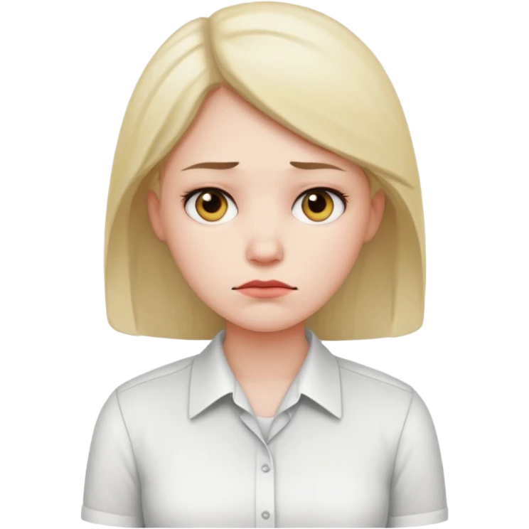 female office worker sad face emoji