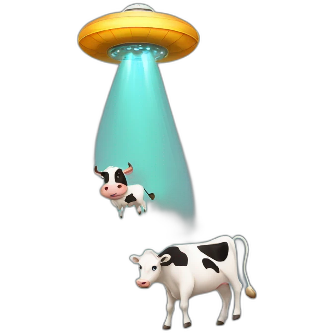 UFO abducting a cow  emoji