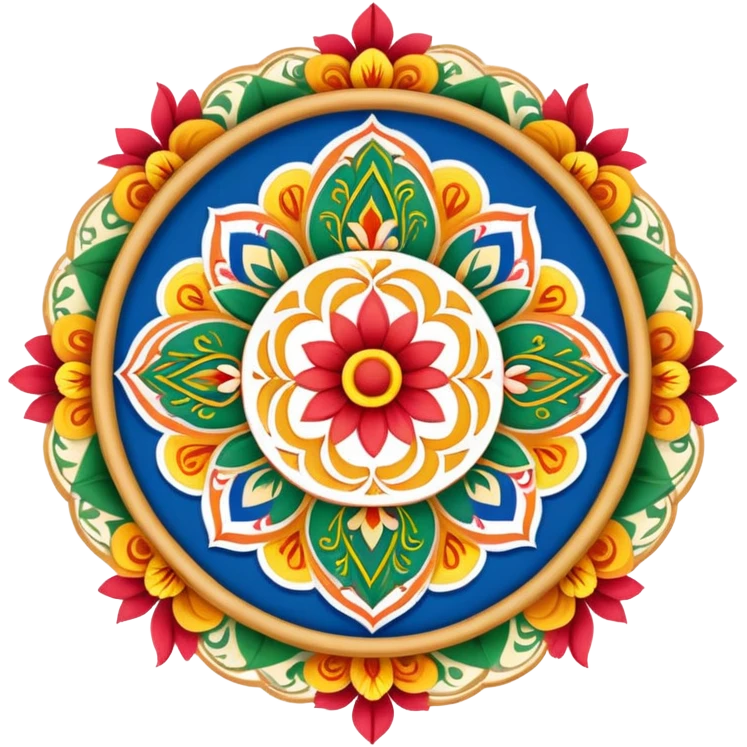 generate a bengali kulo with alpona design inside it emoji