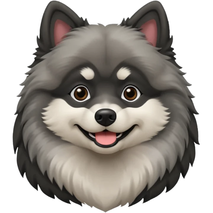 Keeshond with white and black emoji