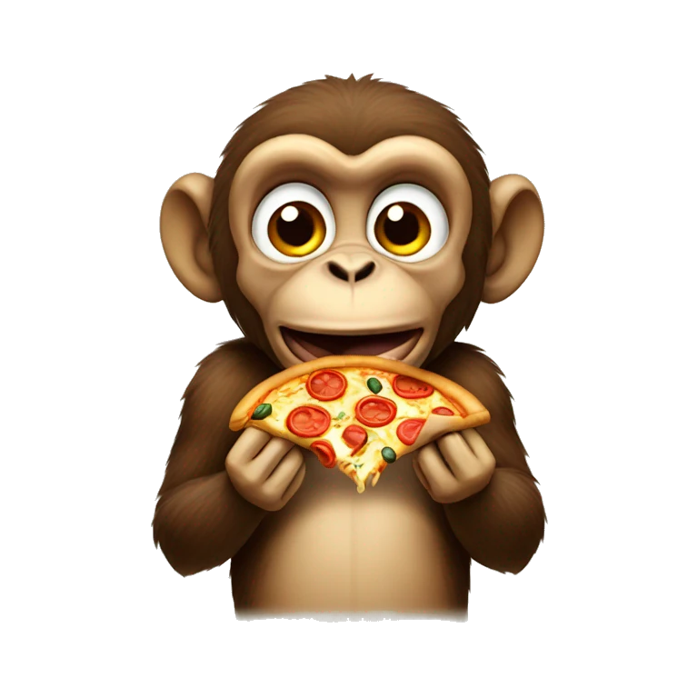 monkey eating pizza emoji