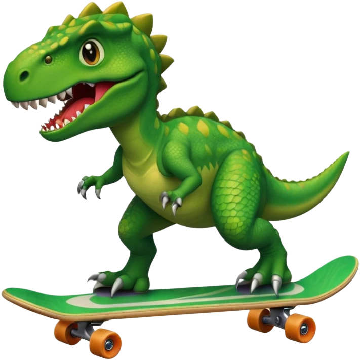 Dinosaur on a skateboard emoji