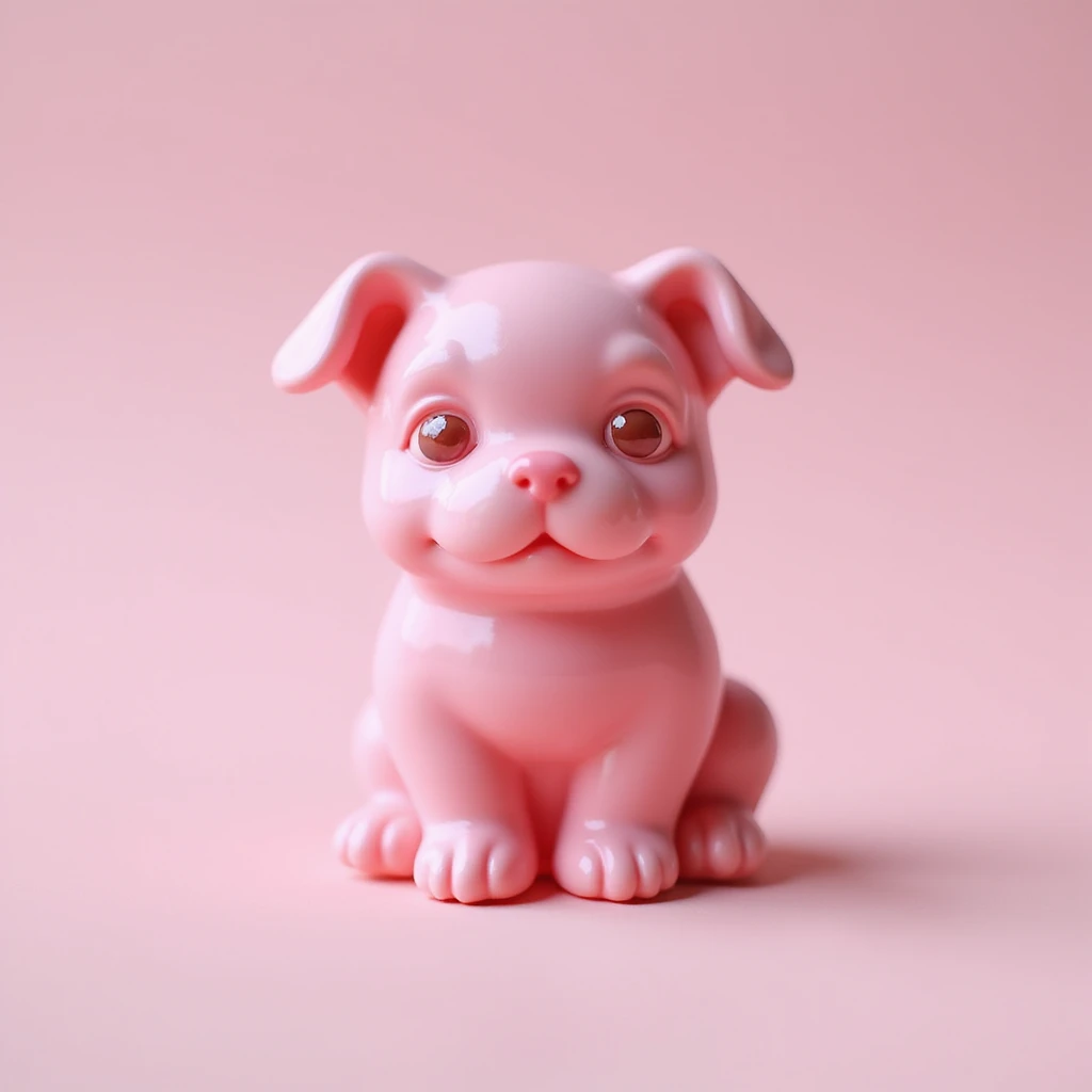 realistic pink candy shaped like a cute puppy, photorealistic style emoji