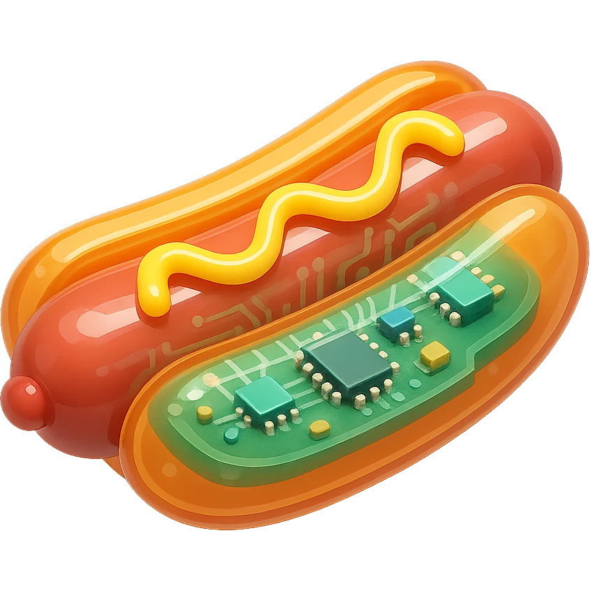 3D icon of a hot dog, playful and glossy emoji