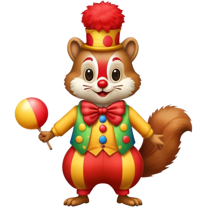 a squirrel dressed as a clown emoji