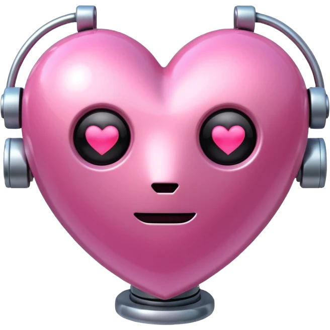 pink robot heart emoji emoji