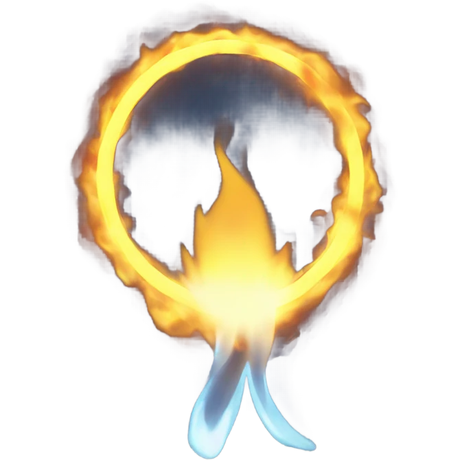 Money with a halo on fire emoji