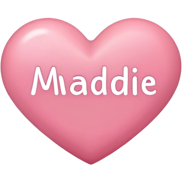 Heart with the name Maddie in the middle  emoji