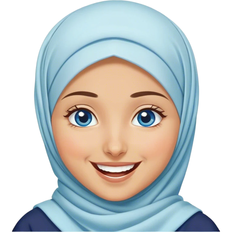 Turkish beautiful finish Konya girl blue eyes with hijab and islamic dress she’s Face with Tears of Joy laughing  emoji