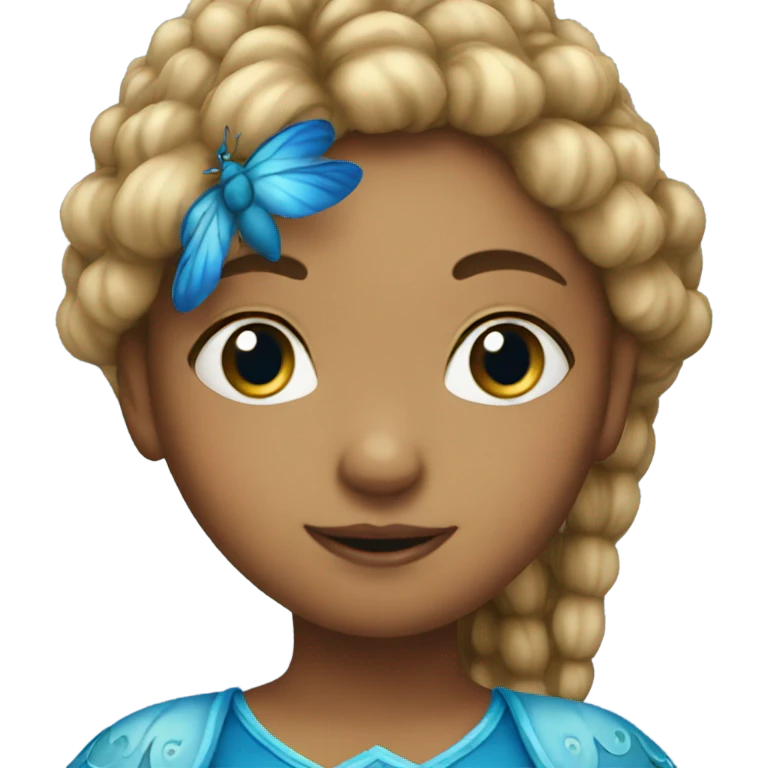fairy girl wearing blue emoji