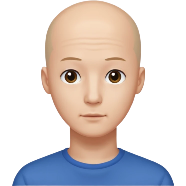  a man with bald head, kpop style, plain forehead emoji