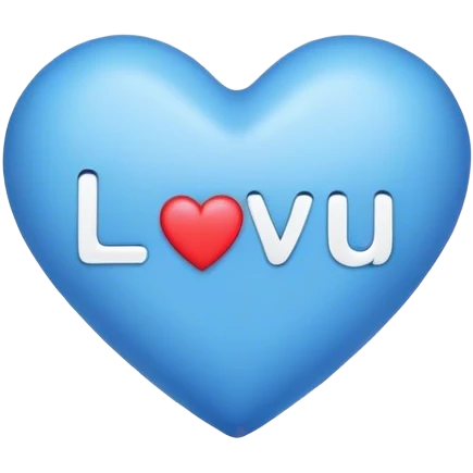Blue heart either the words I Love You Ry emoji