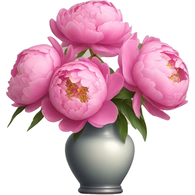 Pink peonies in vase emoji