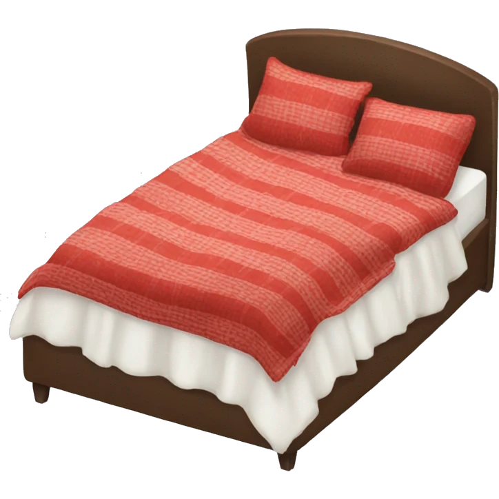 Bed with red blanket emoji  emoji