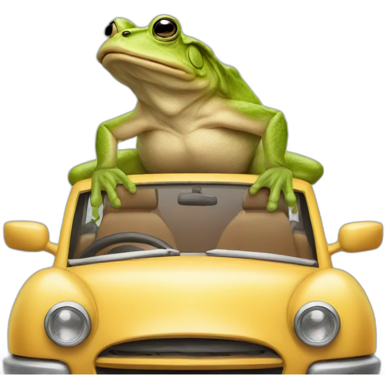 bull camel frog driving a car emoji
