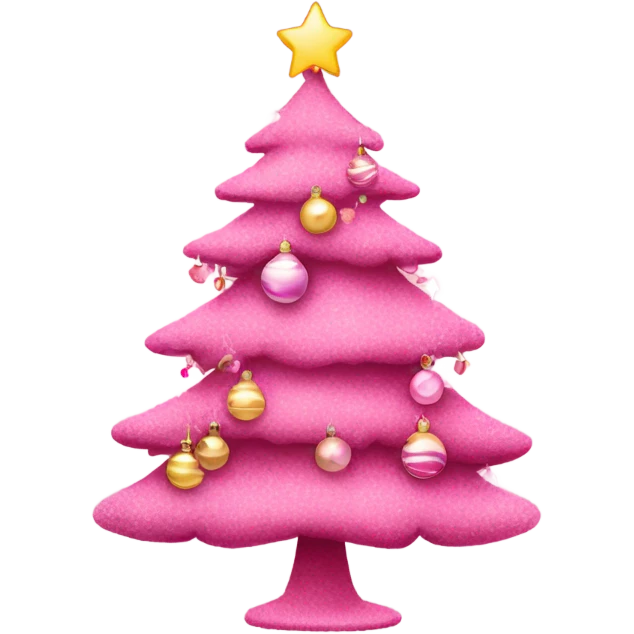 All pink Christmas tree emoji