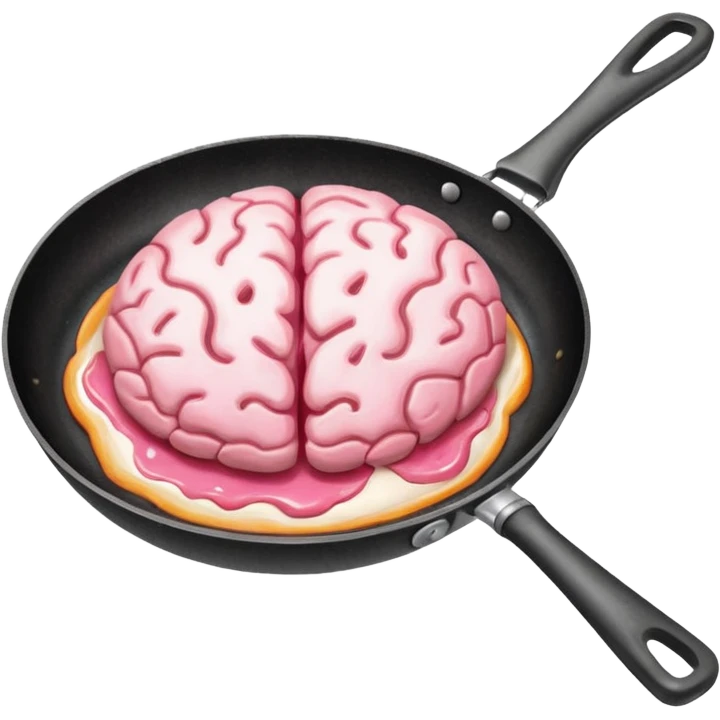 Brain in a frying pan emoji