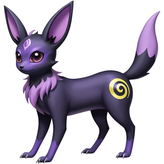 Noibat-Umbreon-Espeon-hybrid, full body, special markings emoji