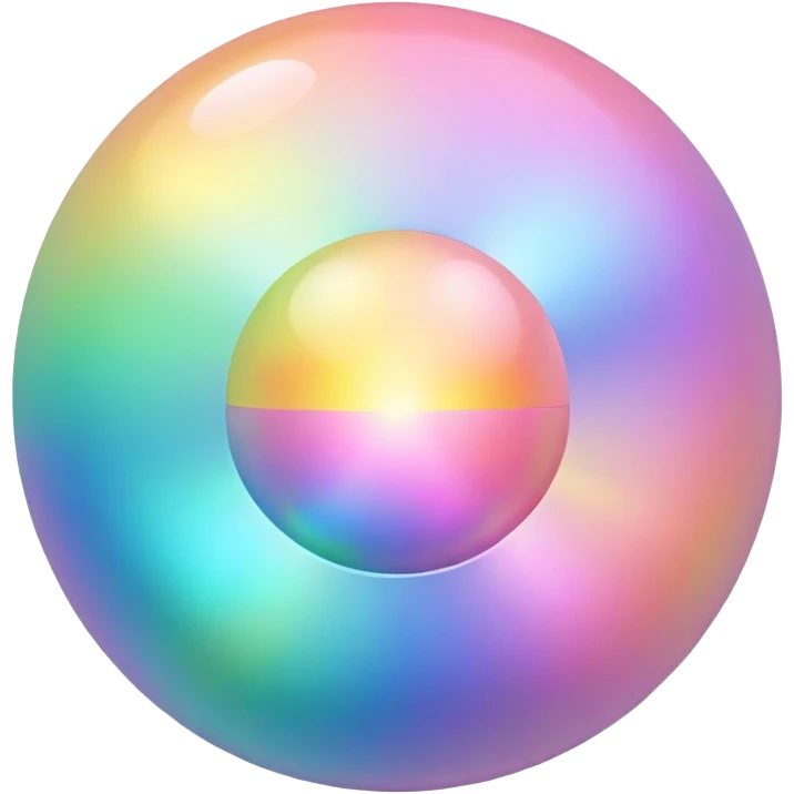 Pastel rainbow atom emoji
