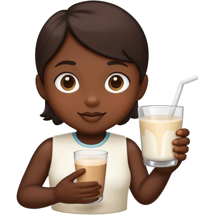 Shadow Milk Cookie holding a glass of shadowy milk emoji
