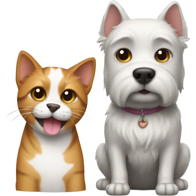 Cat and dog  emoji