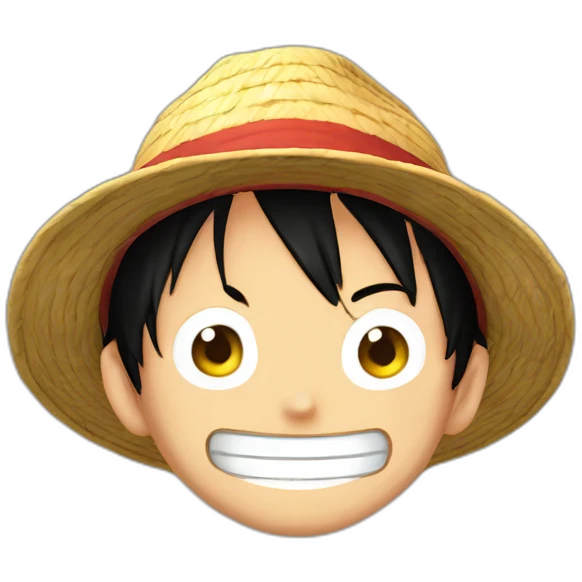 Luffy smile one piece with hat in top emoji