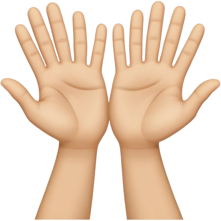 dos manos hacia arriba y en medio un 6 y un 7 emoji