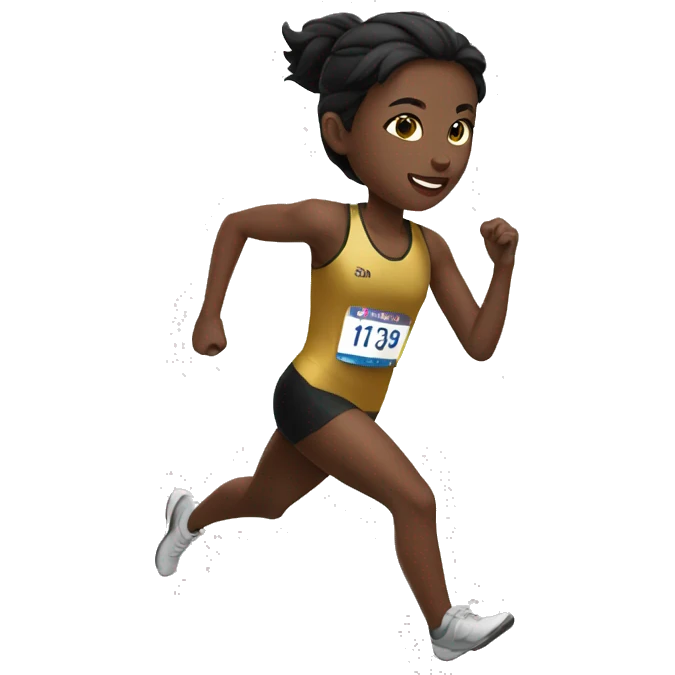 Girl runner wearing gold and black uniform  emoji